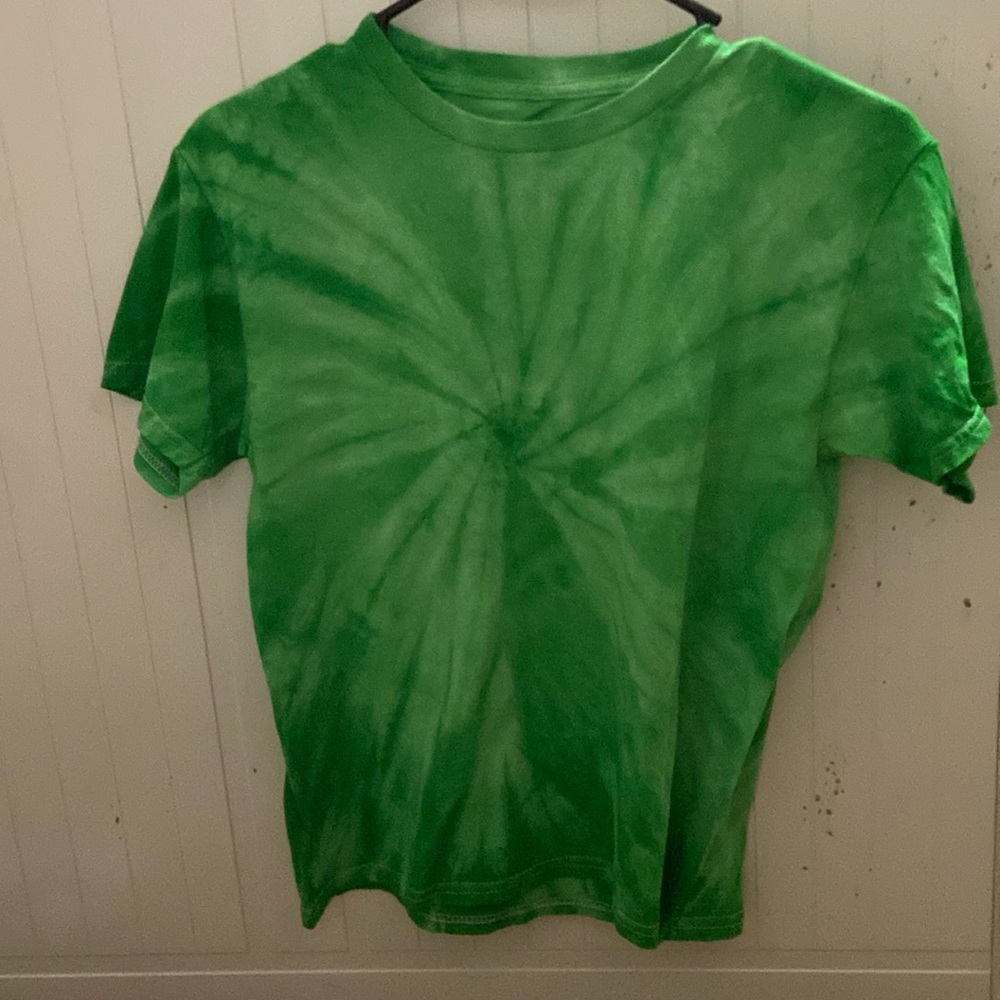 Green tie dye short sleeve